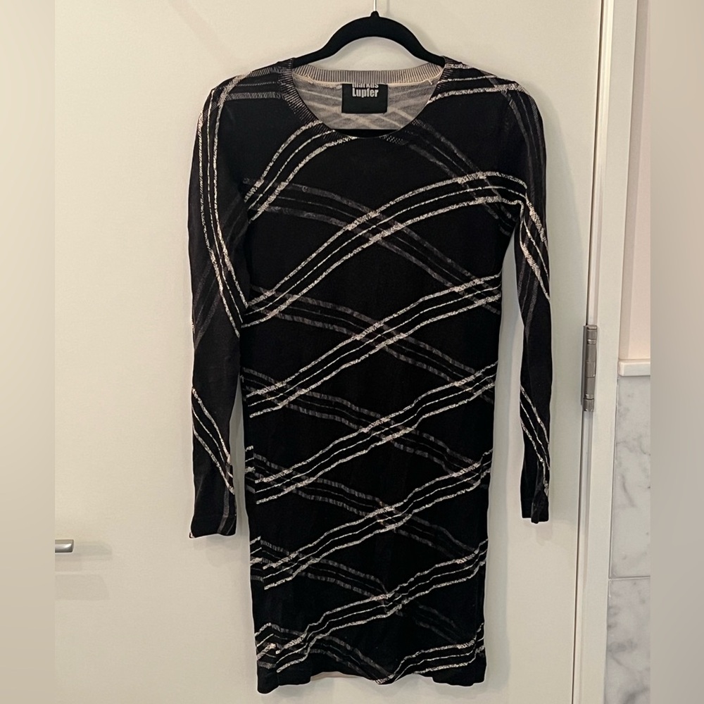 Markus Lupfer Black and White Sweater Dress